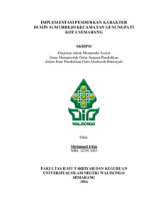 Implementasi Pendidikan Karakter Di Min Sumurrejo Kecamatan Gunungpati Kota Semarang Walisongo Repository