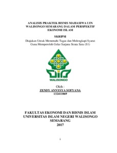 Analisis Praktek Bisnis Mahasiwa Uin Walisongo Semarang Dalam Perspektif Ekonomi Islam Walisongo Repository