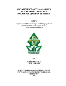 Manajemen Waktu Mahasiswa Uin Walisongo Semarang Dalam Belajar Dan Berbisnis Walisongo Repository